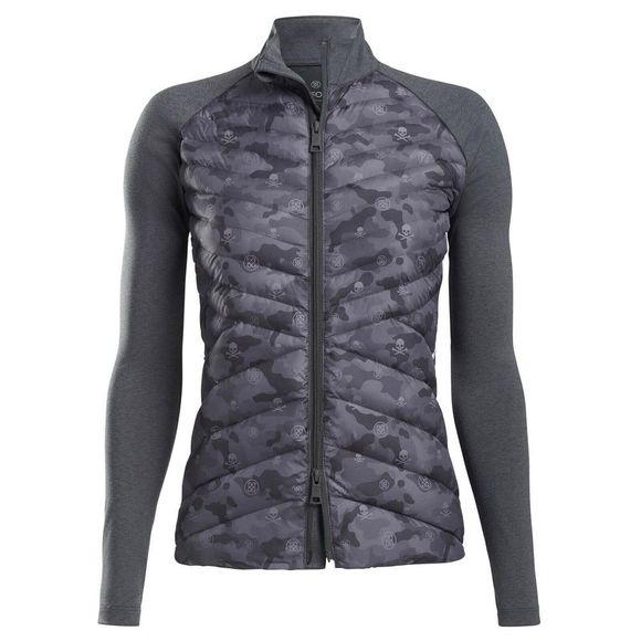 G/Fore Skull Killer Quilted Hybrid Jacket Top Charcoal S M Womens Golf